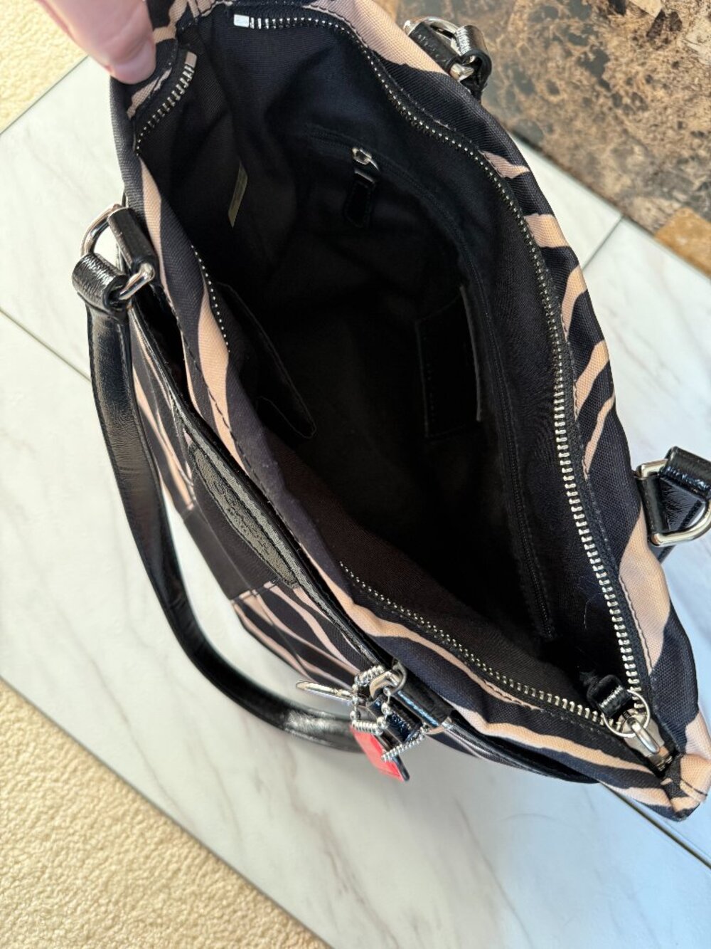 Coach Signature Zebra Shoulder Tote Bag - Picture 5 of 9